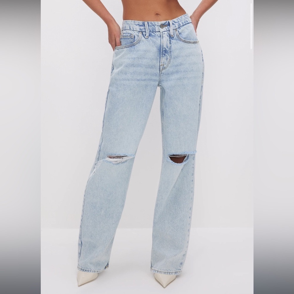 Good American '90s Relaxed Light Blue Jeans